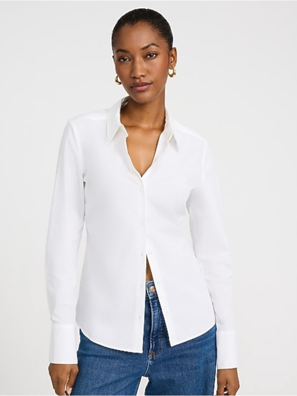 Express Classic Portofino White Stretch Cotton Shirt XS